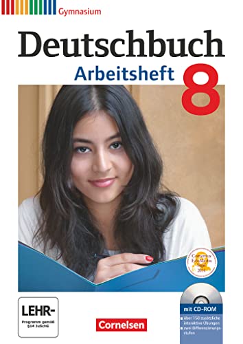 Deutschbuch Gymnasium - Allgemeine Ausgabe - 8. Schuljahr: Arbeitsheft mit Lösungen und CD-ROM von Cornelsen Verlag GmbH