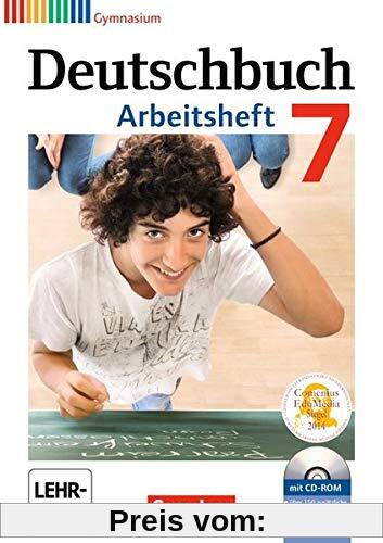 Deutschbuch Gymnasium - Allgemeine Ausgabe: 7. Schuljahr - Arbeitsheft mit Lösungen und Übungs-CD-ROM