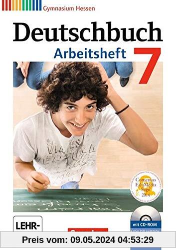 Deutschbuch Gymnasium - Hessen G8/G9: 7. Schuljahr - Arbeitsheft mit Lösungen und Übungs-CD-ROM