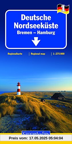 Deutsche Nordseeküste 1 : 275.000 mit touristischen Informationen und Index: Bremen - Hamburg (Kümmerly+Frey Reisekarten)