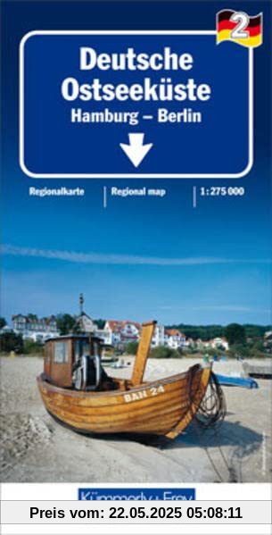 Deutsche Ostseeküste Nr. 02 Regionalkarte Deutschland 1:275 000: Regionalkarte Deutschland, Hamburg, Berlin (Kümmerly+Frey Regionalkarten)