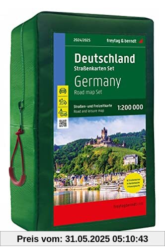 Deutschland, Straßenkarten-Set 1:200.000, 2024/2025, freytag & berndt: 18 Straßenkarten in praktischer Kartentasche (freytag & berndt Auto + Freizeitkarten)