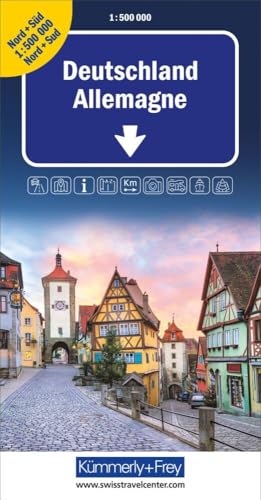 Deutschland Nord + Süd Strassenkarte 1:500000: Doppelkarte (Kümmerly+Frey Strassenkarten) von Kümmerly+Frey