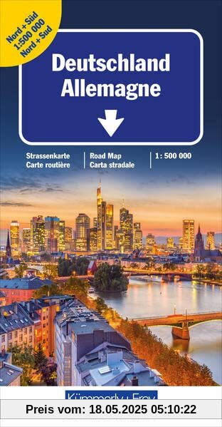 Deutschland Nord + Süd Strassenkarte: Doppelkarte 1:500000 (Kümmerly+Frey Strassenkarten)