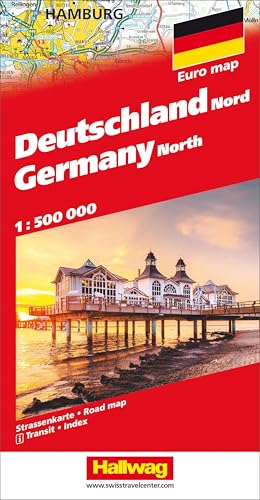 Hallwag Strassenkarte Deutschland Nord 1:500.000: Inkl. Transitpläne, Ortsverzeichnis und Reiseinformationen (Hallwag Strassenkarten)