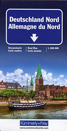 Deutschland Nord Strassenkarte 1:500 000: mit Sehenswürdigkeiten und Ortsindex (Kümmerly+Frey Strassenkarten)