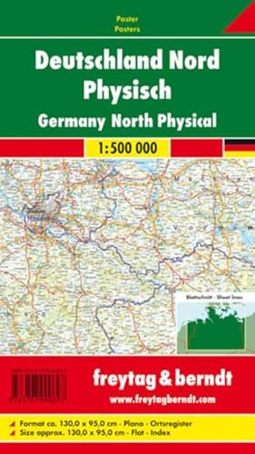 Deutschland Nord physisch 1:500000: Plano in Rolle (freytag & berndt Poster + Markiertafeln) von Freytag & Berndt
