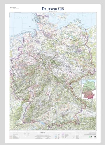 Deutschland auf einen Blick!: Landschaftskarte 1:750 000 (Wandkarten des BKG) von Bundesamt f. Kartographie u. Geodäsie