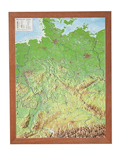 Deutschland klein mit Rahmen 1:2.4MIO: Reliefkarte Deutschland klein mit Holzrahmen: Tiefgezogenes Kunststoffrelief Deutschland klein mit Rahmen 1:2.4MIO: Reliefkarte Deutschland klein mit Holzrahmen: Tiefgezogenes Kunststoffrelief von georelief Vertriebs GbR