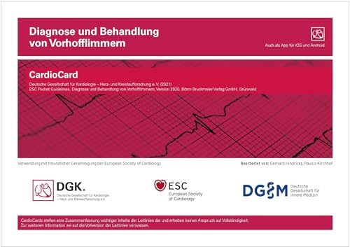 Diagnose und Behandlung von Vorhofflimmern: CardioCard (Pocket-Leitlinien / Publikationen von Fachgesellschaften) von Börm Bruckmeier