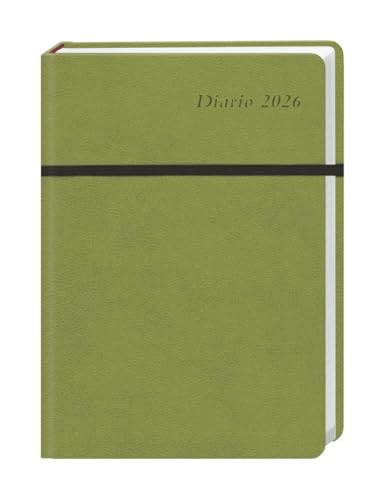 Diario Wochen-Kalenderbuch A6, grün 2026: Grüner Terminplaner 2026. Buch-Kalender mit Lesebändchen und Gummiband. Taschenkalender zum Planen von Terminen. (Kalenderbücher Heye) von Heye