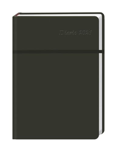 Diario Wochen-Kalenderbuch A6, schwarz 2026: Schwarzer Terminkalender 2026. Buch-Kalender mit Lesebändchen und Gummiband. Taschenkalender zum Planen von Terminen. (Bürokalender Heye) von Heye