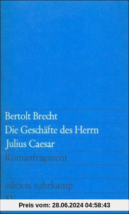 Die Geschäfte des Herrn Julius Caesar: Romanfragment (edition suhrkamp)