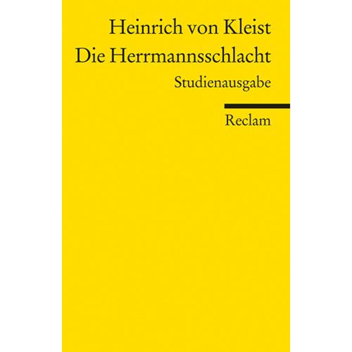 Die Herrmannsschlacht Die Herrmannsschlacht von Reclam Philipp Jun.