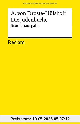 Die Judenbuche: Studienausgabe (Reclams Universal-Bibliothek)