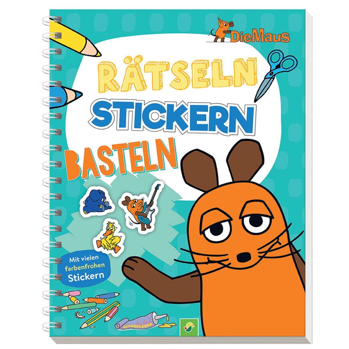 »Die Maus« – Rätseln, Stickern, Basteln von Schwager und Steinlein