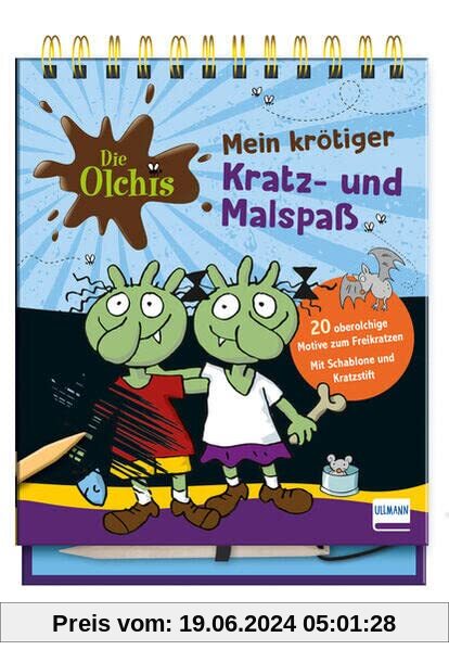 Die Olchis – Mein krötiger Kratz- und Malspaß: 20 oberolchige Motive zum Freikratzen und Ausmalbilder | Mit Schablone und Kratzstift