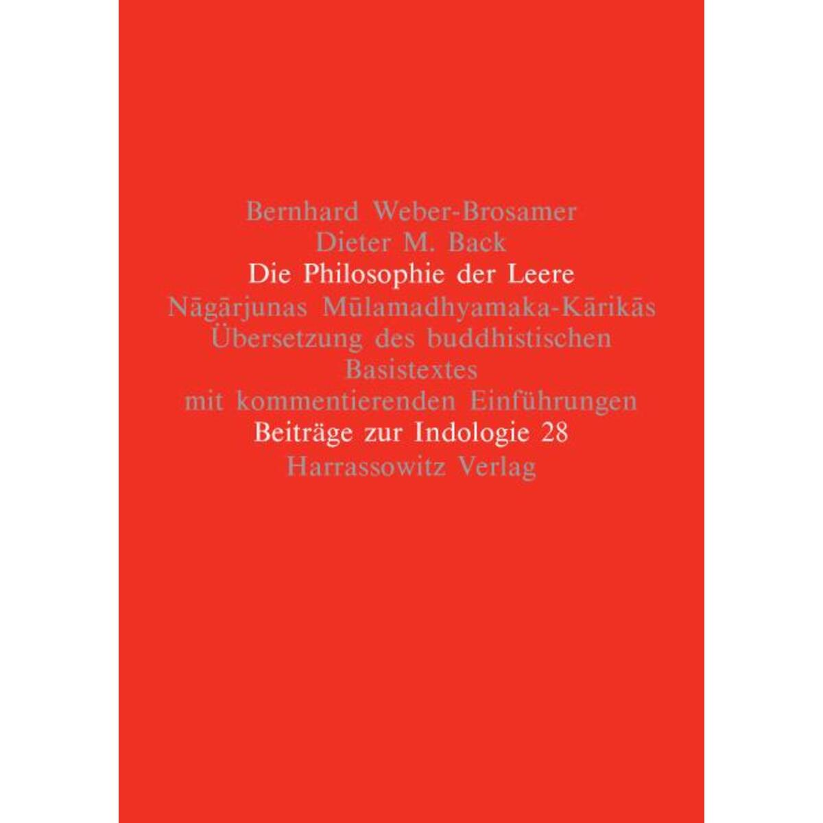 Die Philosophie der Leere von Harrassowitz Verlag