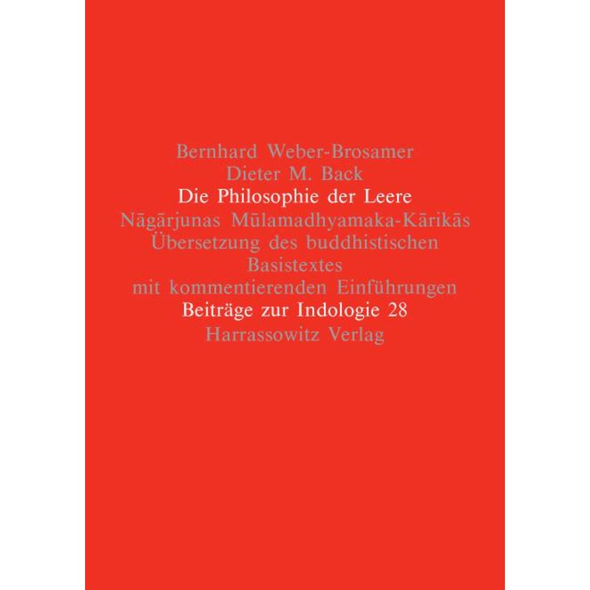 Die Philosophie der Leere Die Philosophie der Leere von Harrassowitz Verlag