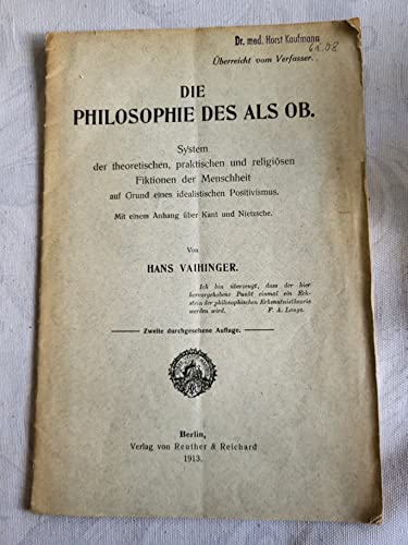 Die Philosophie des als Ob