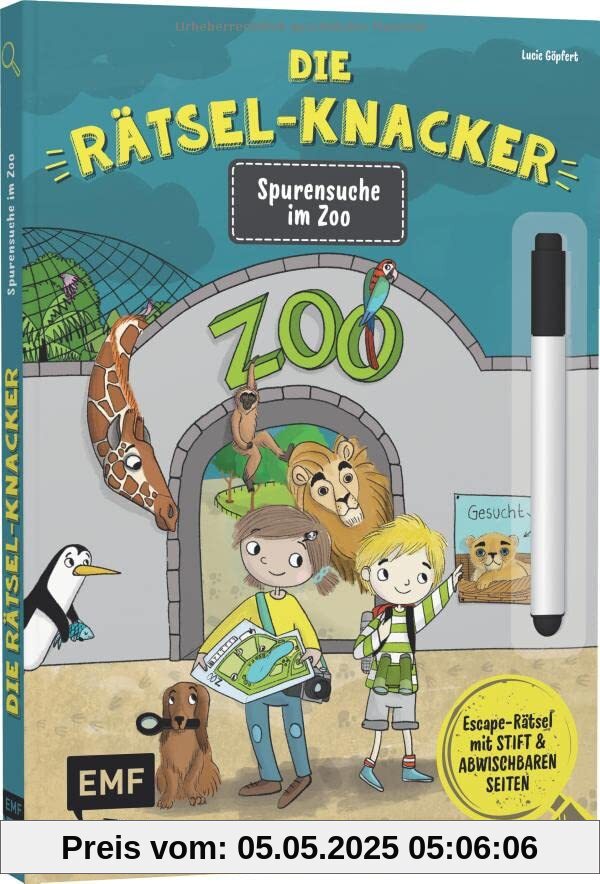 Die Rätsel-Knacker – Spurensuche im Zoo (Buch mit abwischbarem Stift): Escape-Rätsel für die Vorschule