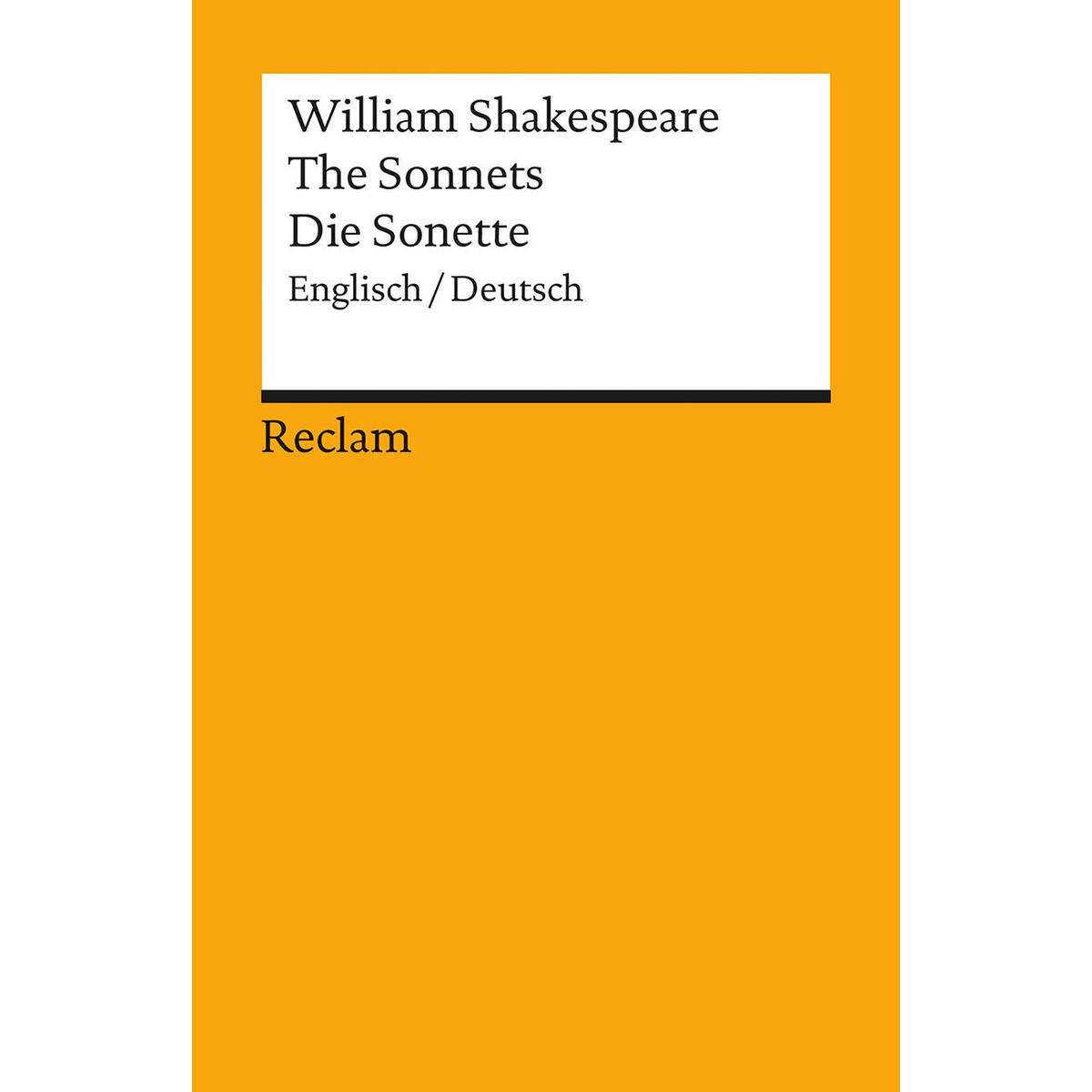 Die Sonette / The Sonnets Die Sonette / The Sonnets von Reclam Philipp Jun.