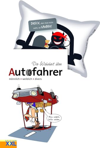 Die Wahrheit über Autofahrer (Buch) mit Scheibenschwamm: männlich • weiblich • divers