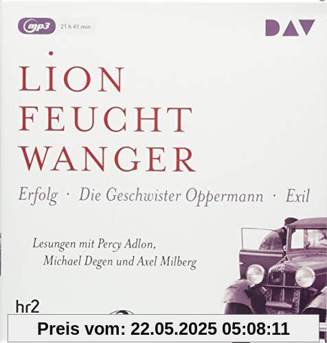 Die »Wartesaal«-Trilogie. Erfolg – Die Geschwister Oppermann – Exil: Lesungen mit Percy Adlon, Michael Degen und Axel Milberg (3 mp3-CDs)