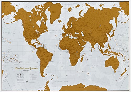 Die Welt zum Rubbeln. Scratch Map Deutsch: Weltkarte zum freirubbeln der Länder