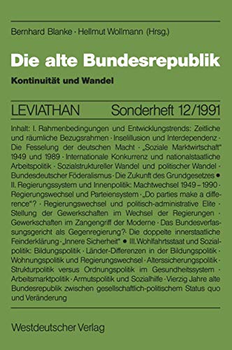 Die alte Bundesrepublik: Kontinuität und Wandel (Leviathan Sonderhefte)