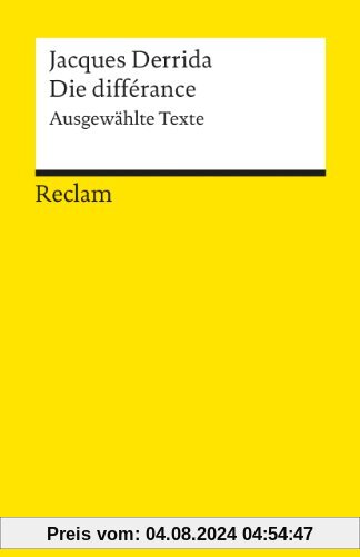 Die différance: Ausgewählte Texte