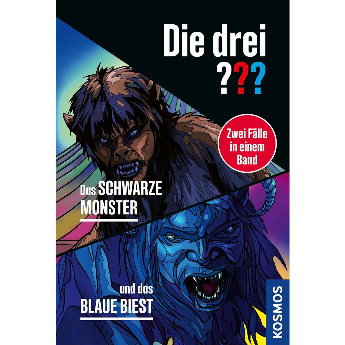 Die drei ???, Das schwarze Monster / und das blaue Biest (Doppelband) von Franckh-Kosmos