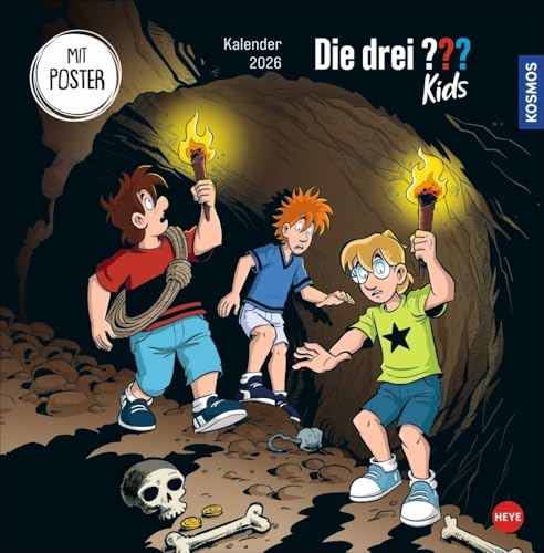 Die drei ??? Kids Broschurkalender 2026: Ein Jahr voller Abenteuer mit den Junior-Detektiven Justus, Peter und Bob. Wandkalender 2026 zum Eintragen ... (Kino-Entertainment Kalender Heye) von Heye