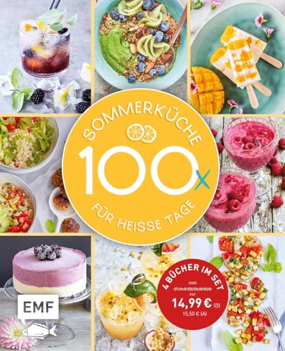 Die große Sommerküche – 100 Rezepte für heiße Tage: 4 Bücher im Set | Schnelle Sommerküche, Eis, Smoothies und Drinks von Edition Michael Fischer / EMF Verlag