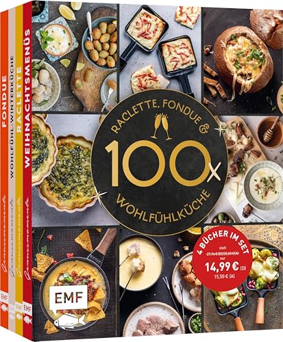 Raclette, Fondue und Wohlfühlküche – 100 Winter-Rezepte: 4 Bücher im Set | Koch dich glücklich mit Soulfood und mehr von Edition Michael Fischer / EMF Verlag