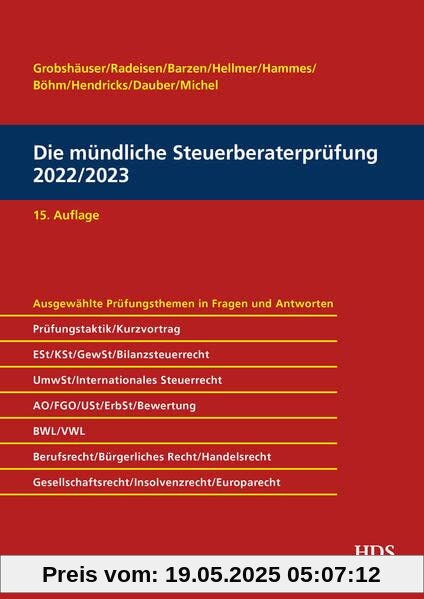 Die mündliche Steuerberaterprüfung 2022/2023