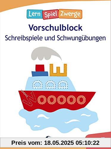 Die neuen Lernspielzwerge - Schreibspiele und Schwungübungen: Vorschulblock ab 5 Jahre