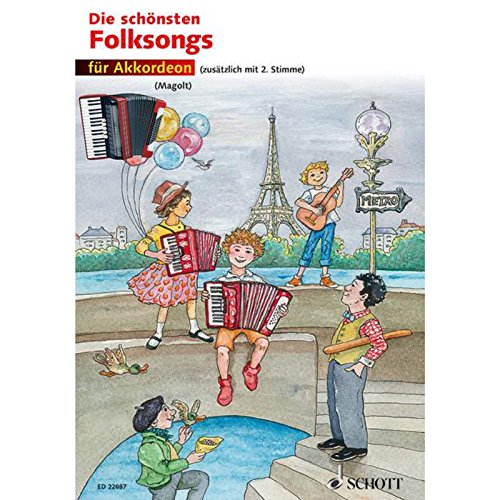 Die schönsten Folksongs: 1-2 Akkordeons. Spielpartitur.