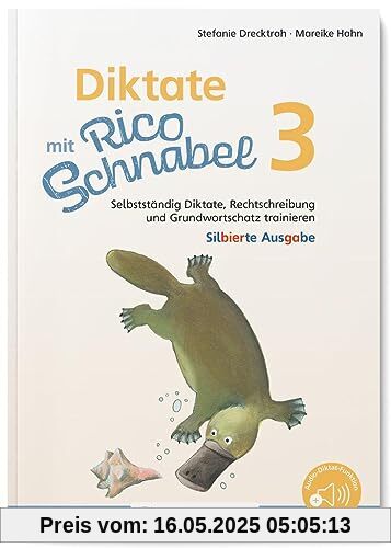 Diktate mit Rico Schnabel, Klasse 3 - silbierte Ausgabe: Selbstständig Diktate, Rechtschreibung und Grundwortschatz trainieren (Rico Schnabel: Übungshefte Deutsch)