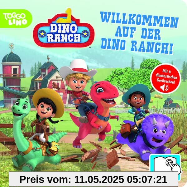Dino Ranch - Willkommen auf der Dino Ranch! - Pappbilderbuch mit 6 integrierten Sounds - Soundbuch für Kinder ab 18 Monaten Dino Ranch - Willkommen auf der Dino Ranch! - Pappbilderbuch mit 6 integrierten Sounds - Soundbuch für Kinder ab 18 Monaten