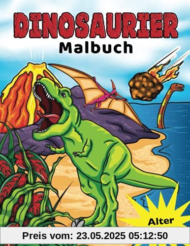 Dinosaurier Malbuch: für Kinder von 4-8 Jahren, Prähistorische Dino Färbung für Jungen & Mädchen (Malbücher für Kinder)
