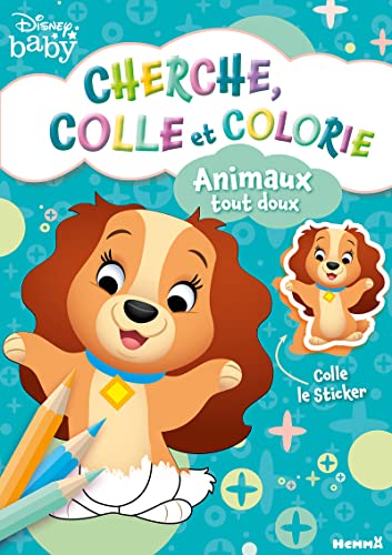 Disney Baby - Cherche, colle et colorie - Animaux tout doux