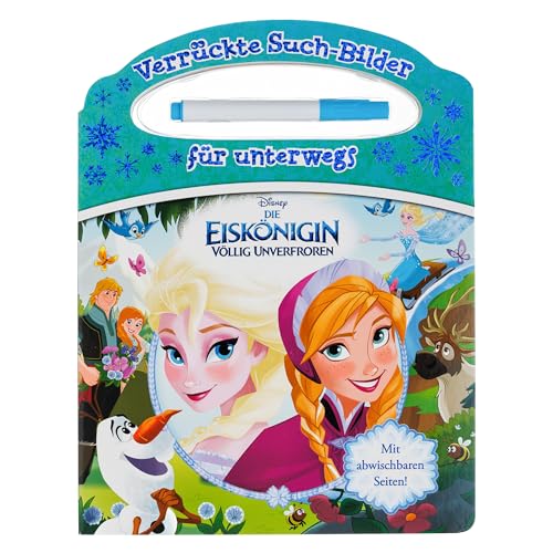 Disney Die Eiskönigin - Verrückte Such-Bilder für unterwegs - Wimmelbuch - Pappbilderbuch mit Stift und abwischbaren Seiten ab 3 Jahren - PI Kids