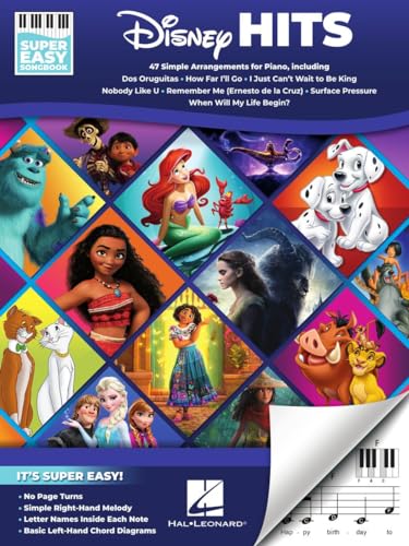 Disney Hits: 47 Simple Arrangements for Piano With Lyrics (Super Easy Songbook) von HAL LEONARD