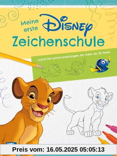 Disney Klassiker: Meine erste Zeichenschule: Schritt-für-Schritt-Anleitungen für mehr als 20 Tiere | Disney-Figuren kinderleicht selbst zeichnen (ab 5 Jahren)