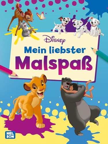 Disney Kreative Beschäftigung: Mein liebster Malspaß: Mit mehr als 60 tollen Ausmalbildern | Malbuch ab 3 Jahren mit Motiven aus den schönsten Disney-Filmen von Nelson