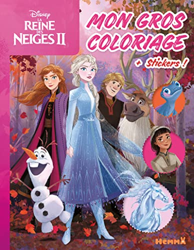 Disney La Reine des Neiges 2 - Mon gros coloriage + stickers ! (Olaf, Anna, Elsa, Kristoff): Avec des stickers