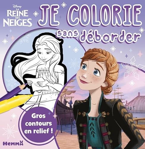 Disney La Reine des Neiges - Je colorie sans déborder (Anna fond mauve dégradé) von HEMMA