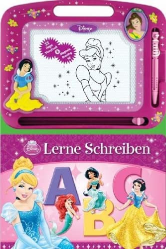 Disney Prinzessin - Schreiben Lernen, Lern- und Zaubertafel – Lernmaterialien für Kinder, 22-seitiges Pappbilderbuch, 1 Magnetische Zeichentafel, 1 Magnetstift von Phidal