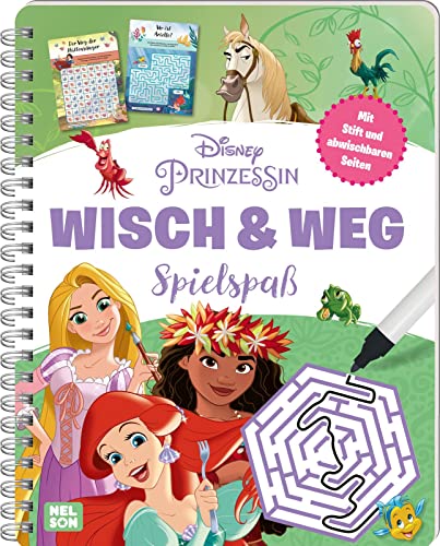 Disney Prinzessin: Wisch & Weg Spielspaß: Buch mit abwischbaren Seiten und Stift | Buch zum spielerischen Lernen ab 4 Jahren (Disney Prinzessin: Komm mit ein eine zauberhafte Welt!)